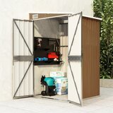 vidaXL Zidno vrtno spremište smeđe 118 x 100 x 178 cm pocinčani čelik Cijene