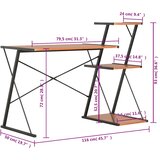  Radni stol s policom crno-smeđi 116 x 50 x 93 cm | shoptok.hr