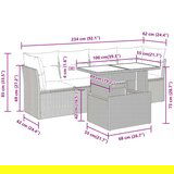  5-dijelni set vrtnih sofa s jastucima poliratan smeđi | shoptok.hr