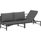  Suncobranska ležaljka za 3 osobe Crna 200 x 62 x 59 cm - s jastučićem | shoptok.hr