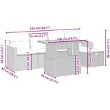  6-dijelni set vrtnih sofa s jastucima bež od poliratana | shoptok.hr
