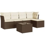 vidaXL 6-dijelni set vrtnih sofa od poliratana s jastucima smeđi | shoptok.hr