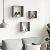  Kockaste zidne police 3 kom sive MDF | shoptok.hr