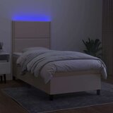  Box spring postelja z vzmetnico LED krem 100x200 cm blago, (20898375) | Shoptok.si