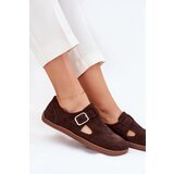 Zazoo Suede Lace-Up Shoes Barefoot Women's With Buckle Patches | Shoptok.si