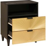  Noćni ormarić Crna i zlatna 50 x 33 x 62 cm Konstruirano drvo | shoptok.hr