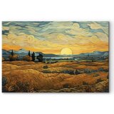  XXL slika - Impressionistic fields - painted golden landscape with fields of grain 260x173 | shoptok.hr