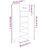 Ormarić za cipele boja hrasta 30x35x105 cm konstruirano drvo | shoptok.hr