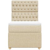  Krevet s oprugama i madracem krem 100 x 200 cm od tkanine | shoptok.hr