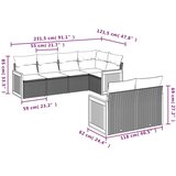  Vrtna sedežna garnitura 7-delna z blazinami črn poli ratan, (21065827) | Shoptok.si