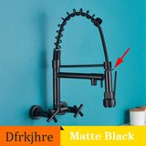 Oem Kuhinjska pipa s pomladnim bazenom, izvlečna &amp;scaron;oba, stenska montaža, en ročaj -Matte Black, (5000139975) Slike