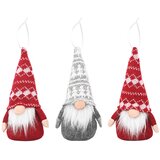  Set sjedećih patuljaka 3 kom. Crvena i siva 10 x 18 cm | shoptok.hr
