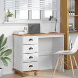  Radni stol ASKIM Bijelo 95 x 40 x 75 cm Čvrsto borovo drvo | Eponuda.com