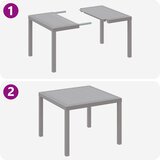  Stol za vrt Svjetlosiva 100 x 100 x 73 cm poliratan | shoptok.hr