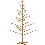 vidaXL Drveno božićno drvce s stalakom Smeđa 150 cm Masivna borovina | shoptok.hr