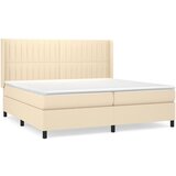 vidaXL Krevet s oprugama i madracem krem 200 x 200 cm od tkanine Cijene