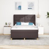 Box Spring postelja z vzmetnico v temno rjavi barvi, 160x200 cm blago, (22051299) | Shoptok.si