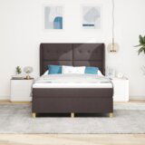 Box Spring Krevet s Madracem u Tamno Smeđoj 160x200 cm Tkanina | shoptok.hr