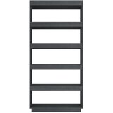 vidaXL knjižna omara za razdelitev prostora siva 80x35x167 cm borovina | Shoptok.si