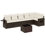 vidaXL 7-dijelni set vrtnih sofa od poliratana s jastucima smeđi | shoptok.hr