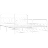  Metalni okvir kreveta uzglavlje i podnožje bijeli 200x200 cm | shoptok.hr