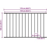  Ogradni panel Woerden čelik s praškastim premazom 1,7x1 m crna | shoptok.hr