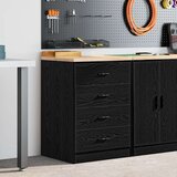 vidaXL Garažni ormar za odlaganje crni 60x51x85 cm masivne borovine | shoptok.hr