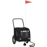 vidaXL crna kolica za ljubimce Crna Metal, Tkanina 124 x 53 x 53 cm Cijene