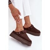 Boto Women's Snow Boots Platform with Velcro Chocolate Jorielle | Shoptok.si