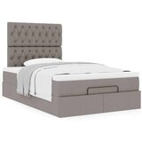 vidaXL Otomanski posteljni okvir z vzmetnico taupe 120x190 cm blago, (21609741) | Shoptok.si
