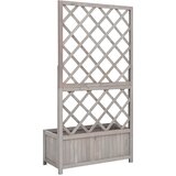  Vrtna sadilica s rešetkom siva 70x30x135 cm od masivne jelovine | Eponuda.com