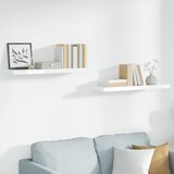  Plutajuće zidne police 2 kom sjajne bijele 90x23,5x3,8 cm MDF | shoptok.hr