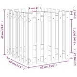  Vrtna sadilica s izgledom ograde crna 60x60x60 cm od borovine | shoptok.hr