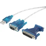 USB 1.1 adapter [1x D-SUB-vtič 9 polni\, D-SUB-vtič 25 polni - 1x USB 1.1 vtič A] črne barve s pozlačenimi vtičnimi kontakti renk, (20427490)