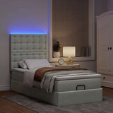 vidaXL Otomanski posteljni okvir z vzmetnicami siv 90x190cm žamet | Shoptok.si