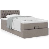 vidaXL Otomanski posteljni okvir z vzmetnico taupe 90x190 cm blago, (21610568) | Shoptok.si