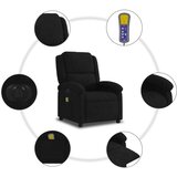  Električni masažni naslanjač črn žamet | Shoptok.si