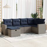 vidaXL 6-dijelni set vrtnih sofa od poliratana s jastucima sivi | shoptok.hr