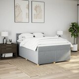  Krevet box spring s madracem svjetlosivi 140x200 cm od tkanine Slike