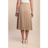 Fenzy Plus Size Plisirana Midi Suknja, Bež | shoptok.hr