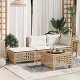vidaXL Vrtni stolac s jastukom bež 63,5x56x32 cm poliratan | shoptok.hr