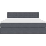 vidaXL Krevet S LED lampica s pohranom Tamno siva 160 x 200 cm Baršun | shoptok.hr