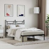  Metalni okvir za krevet s uzglavljem crni 120x200 cm | shoptok.hr