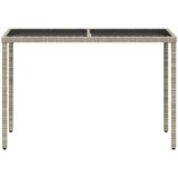  Vrtni stol sa staklenom pločom sivi 115x54x74 cm od poliratana | Eponuda.com