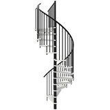 Minka Spiralno stopnišče Spiral Smart (Premer: 120 cm, Črna, Barva stopnice: Bela, Višina nadstropja: 305 cm) | Shoptok.si