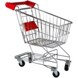 Kolica za kupovinu za igru, metalna košara za djecu - srebrna | shoptok.hr