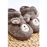 Boto Children's fleece-lined slippers with gray bear Eberra | ePonuda.com