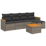Maison Chic Seti vrtnega pohištva - Vrtna garnitura - Vrtni pohištvo set 6-delna z blazinami siv poli ratan, (21806396) | Shoptok.si