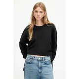 AllSaints Bombažen pulover MIRA črna barva