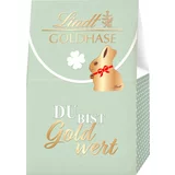 Lindt Zlati zajček "Du bist Gold wert", darilna vrečka - Mint